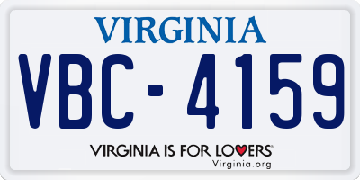 VA license plate VBC4159