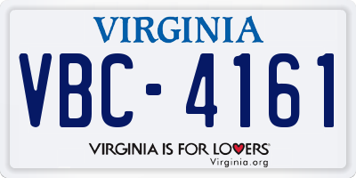 VA license plate VBC4161