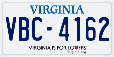 VA license plate VBC4162