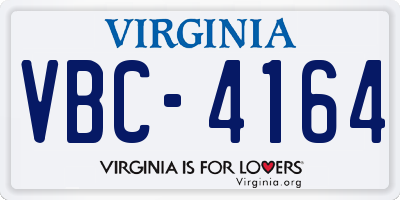 VA license plate VBC4164