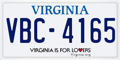 VA license plate VBC4165