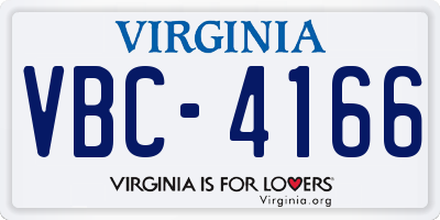 VA license plate VBC4166