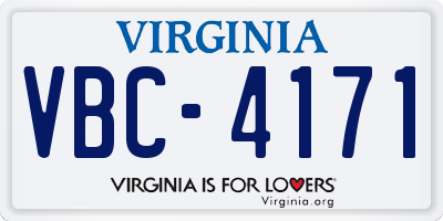 VA license plate VBC4171
