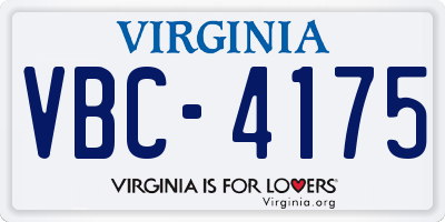 VA license plate VBC4175
