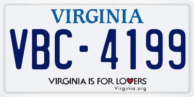 VA license plate VBC4199