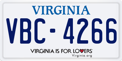 VA license plate VBC4266
