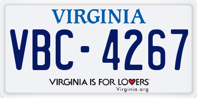 VA license plate VBC4267