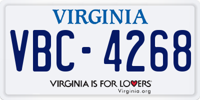 VA license plate VBC4268