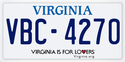 VA license plate VBC4270