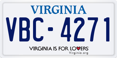 VA license plate VBC4271