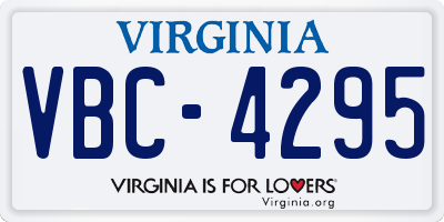 VA license plate VBC4295