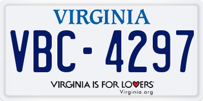 VA license plate VBC4297