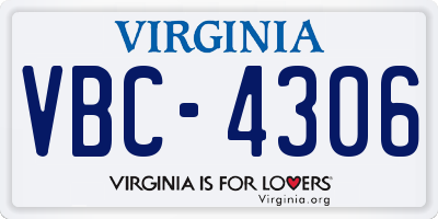 VA license plate VBC4306