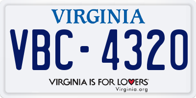 VA license plate VBC4320