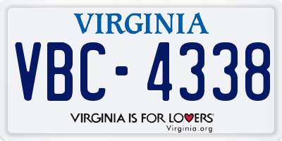 VA license plate VBC4338