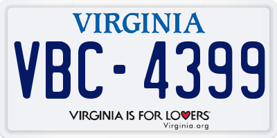 VA license plate VBC4399