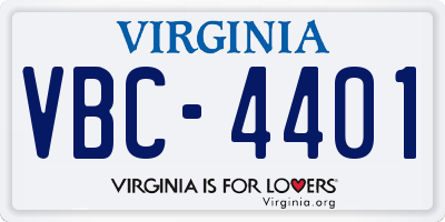 VA license plate VBC4401