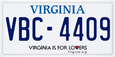 VA license plate VBC4409