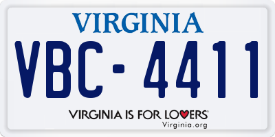 VA license plate VBC4411