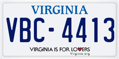 VA license plate VBC4413