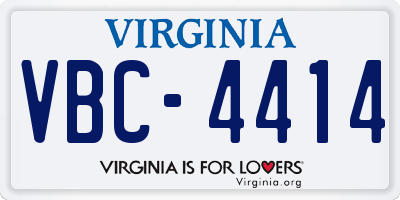 VA license plate VBC4414