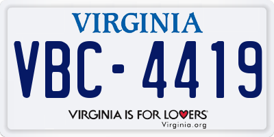 VA license plate VBC4419