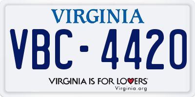 VA license plate VBC4420