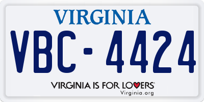 VA license plate VBC4424