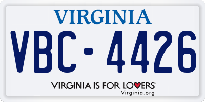 VA license plate VBC4426