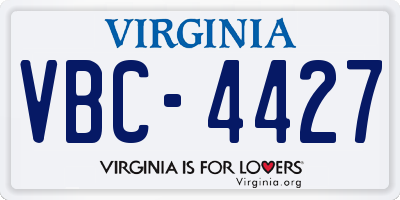 VA license plate VBC4427