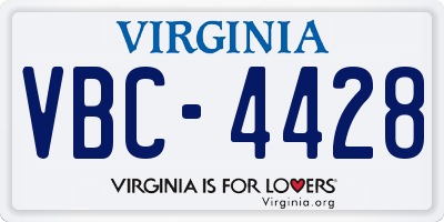 VA license plate VBC4428