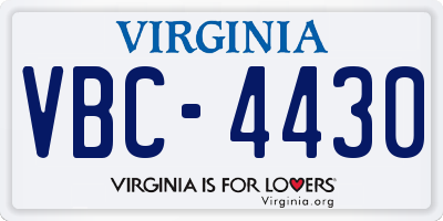 VA license plate VBC4430