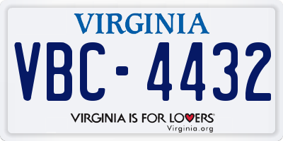 VA license plate VBC4432