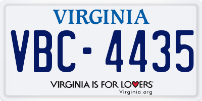 VA license plate VBC4435