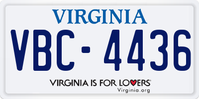 VA license plate VBC4436