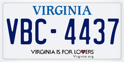 VA license plate VBC4437