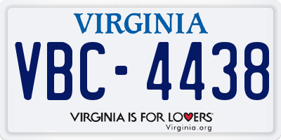 VA license plate VBC4438