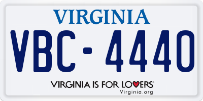 VA license plate VBC4440