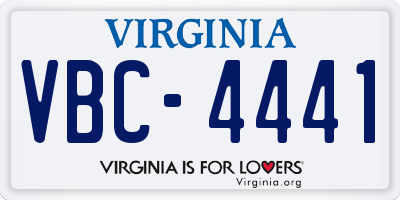 VA license plate VBC4441