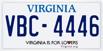 VA license plate VBC4446