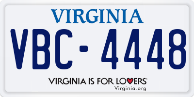 VA license plate VBC4448