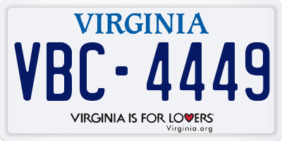 VA license plate VBC4449