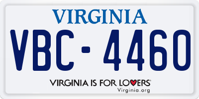 VA license plate VBC4460