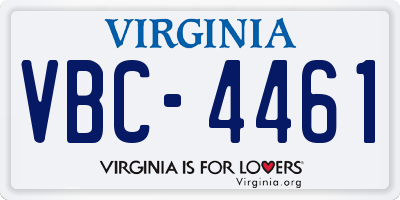 VA license plate VBC4461
