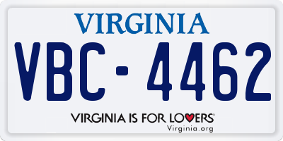 VA license plate VBC4462