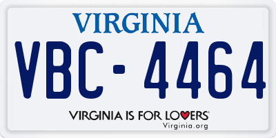 VA license plate VBC4464