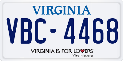 VA license plate VBC4468