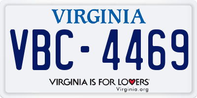 VA license plate VBC4469