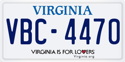 VA license plate VBC4470