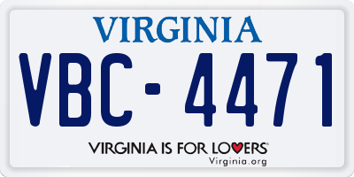 VA license plate VBC4471